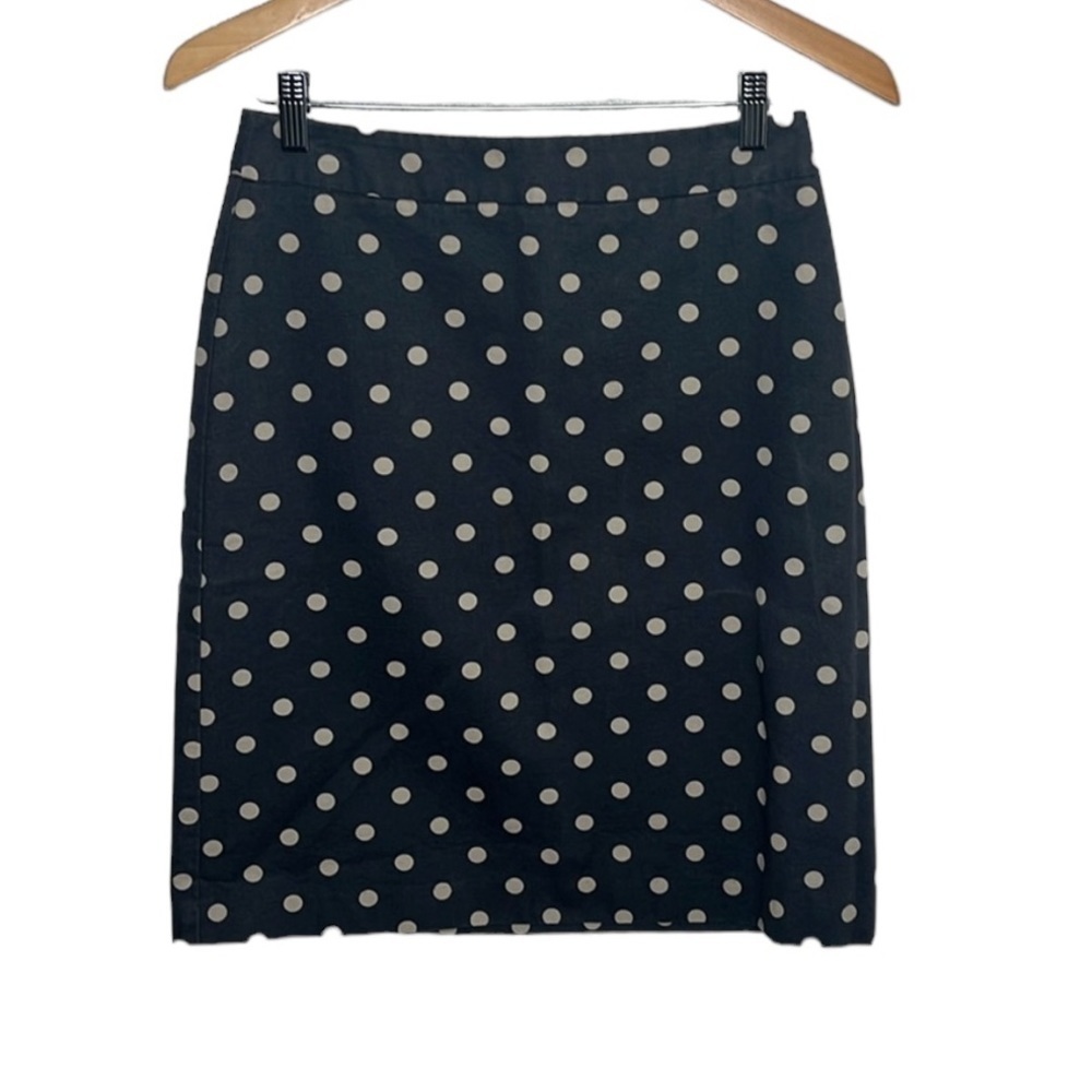 Boden Grey Tan Polka Dot Pencil Skirt Womens Size 8R BLEMISH
